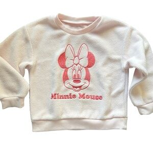 Disney Junior Minnie Mouse Light Pink Fleece Pullover Sweatshirt Girls Size 4T